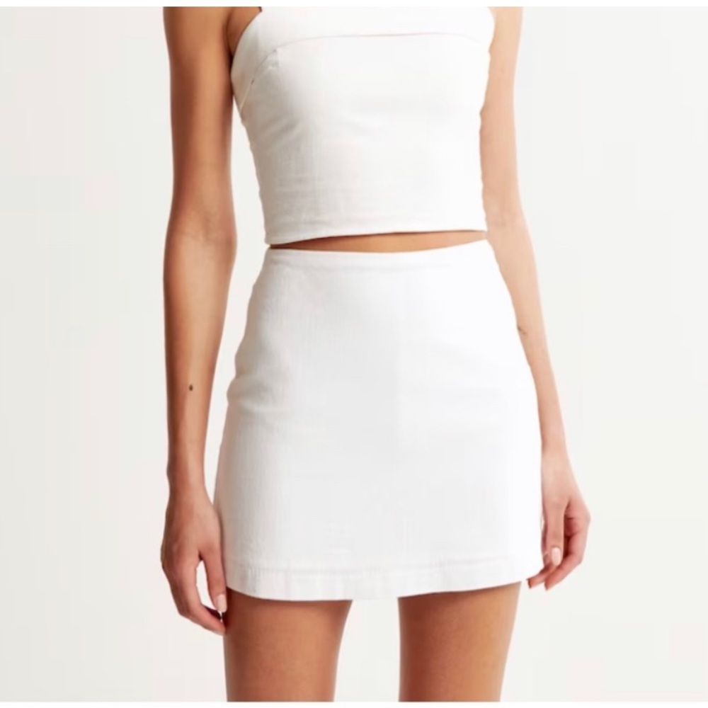 Abercrombie & Fitch White Linen Skort